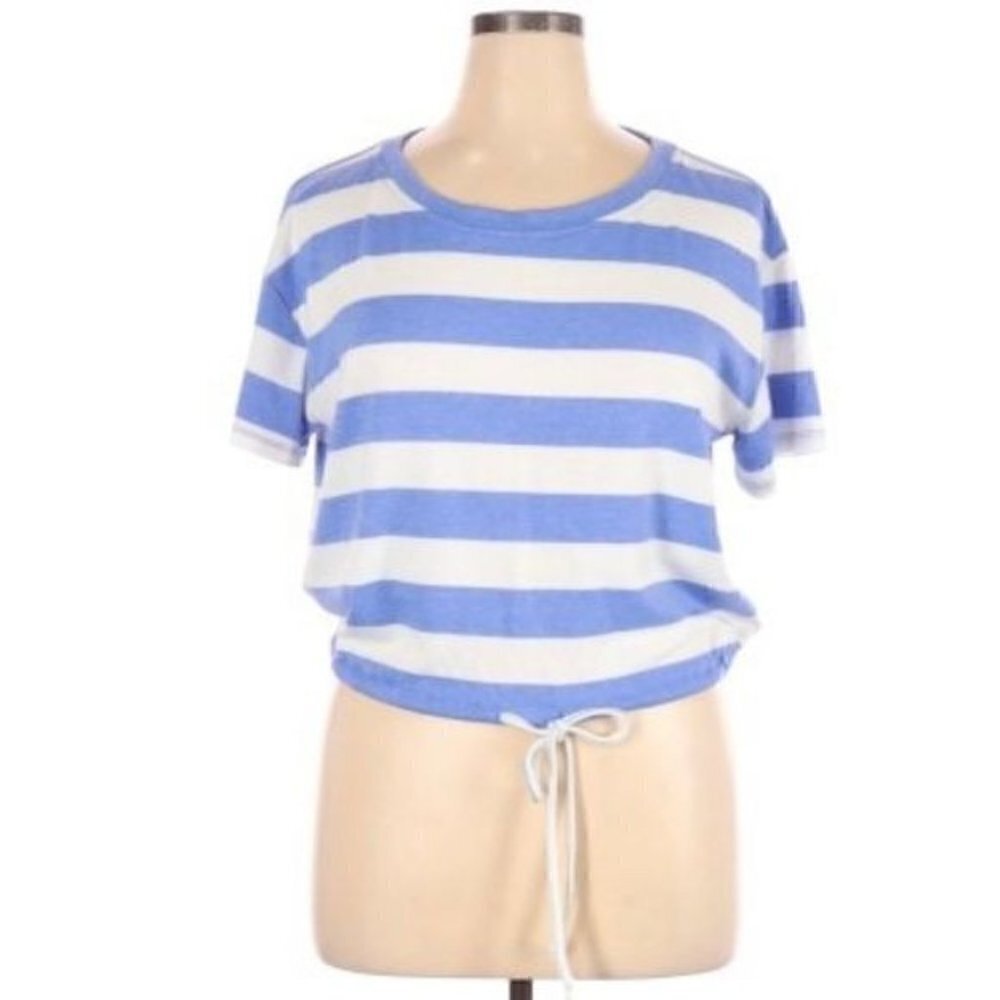 Love, Fire Blue and White Striped Top NWT